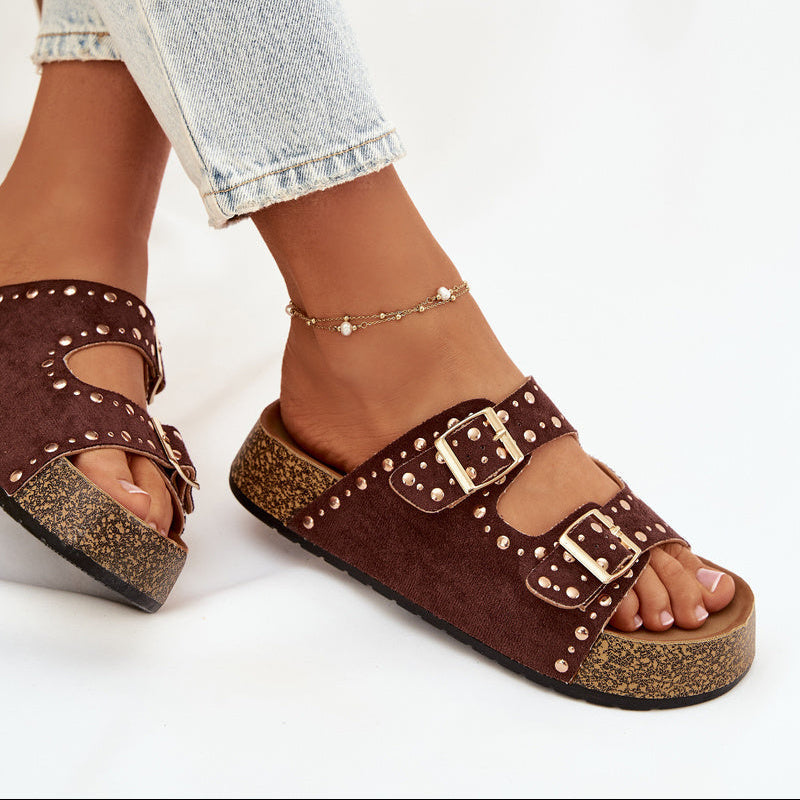 Sandales Tendance à Double Bride - Noir - taille 41 - vue 6