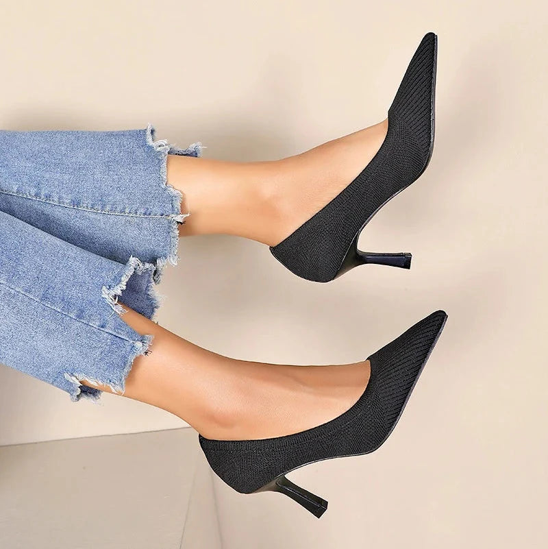 Escarpins à talons en tissu confort tendance - Or - taille 36 - vue 7
