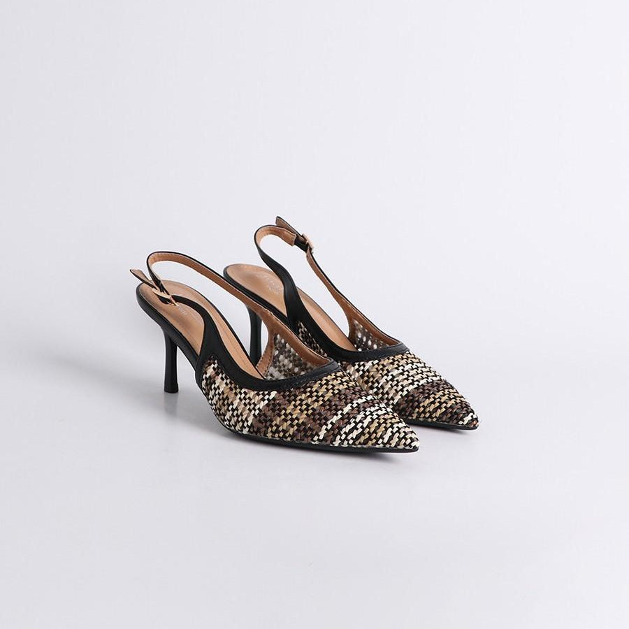 Escarpins Slingback à Texture Tressée - Noir - taille 38 - vue 3