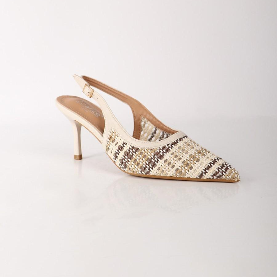Escarpins Slingback à Texture Tressée - Blanc - taille 37 - vue 8