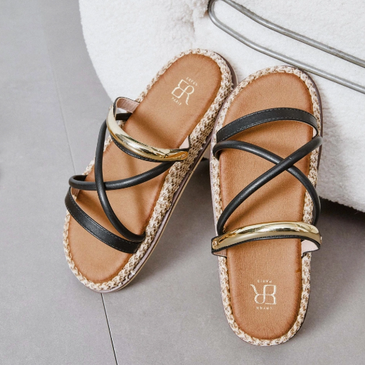 Sandales femme plates à brides fines croisées - Taupe - taille 40 - vue 17