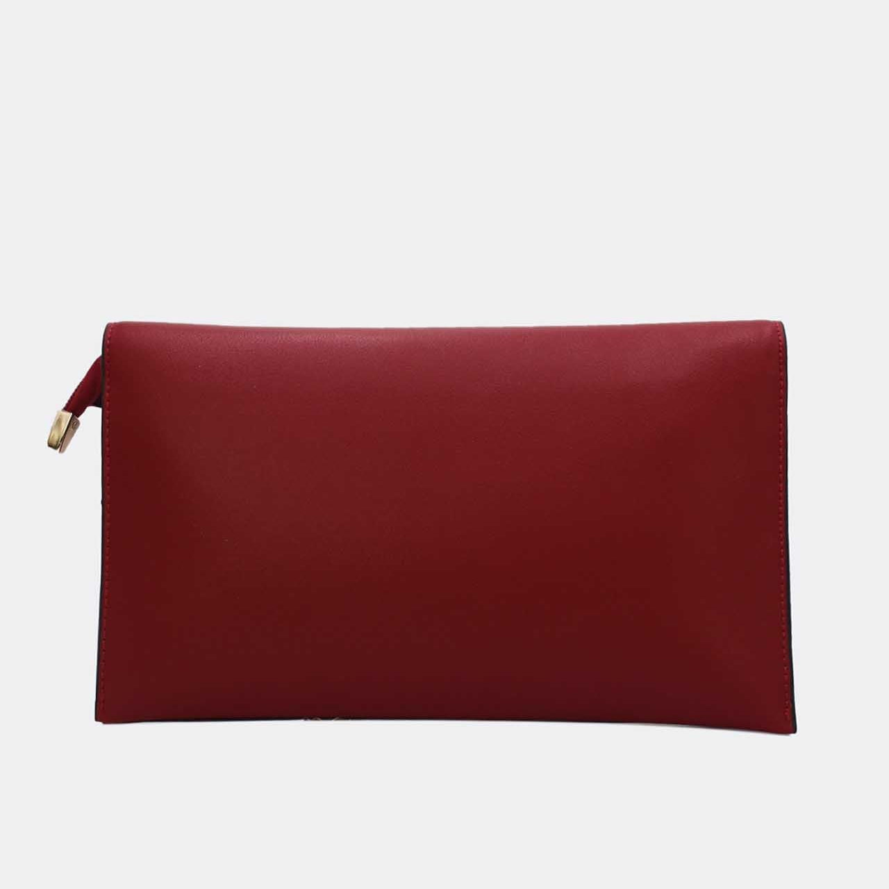 Pochette Rabat Argentée — Médaillon Signature & Chaîne - Orange