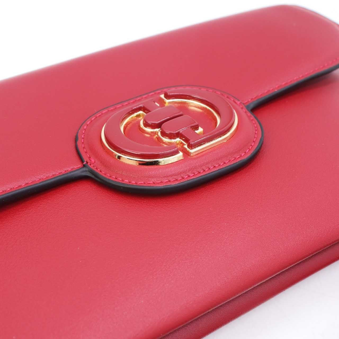 Pochette Rabat Argentée — Médaillon Signature & Chaîne - Orange