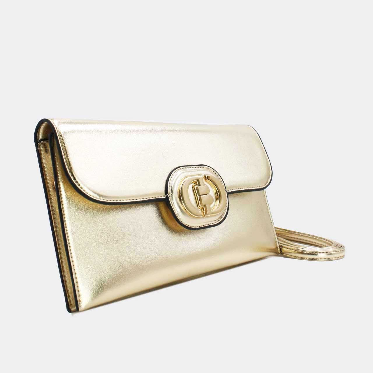 Pochette Rabat Argentée — Médaillon Signature & Chaîne - Orange - vue 6