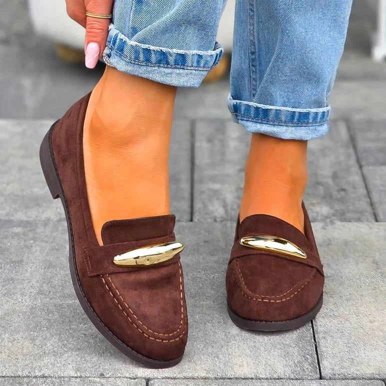 Mocassins avec accessoires doré - Kaki - taille 38 - vue 9