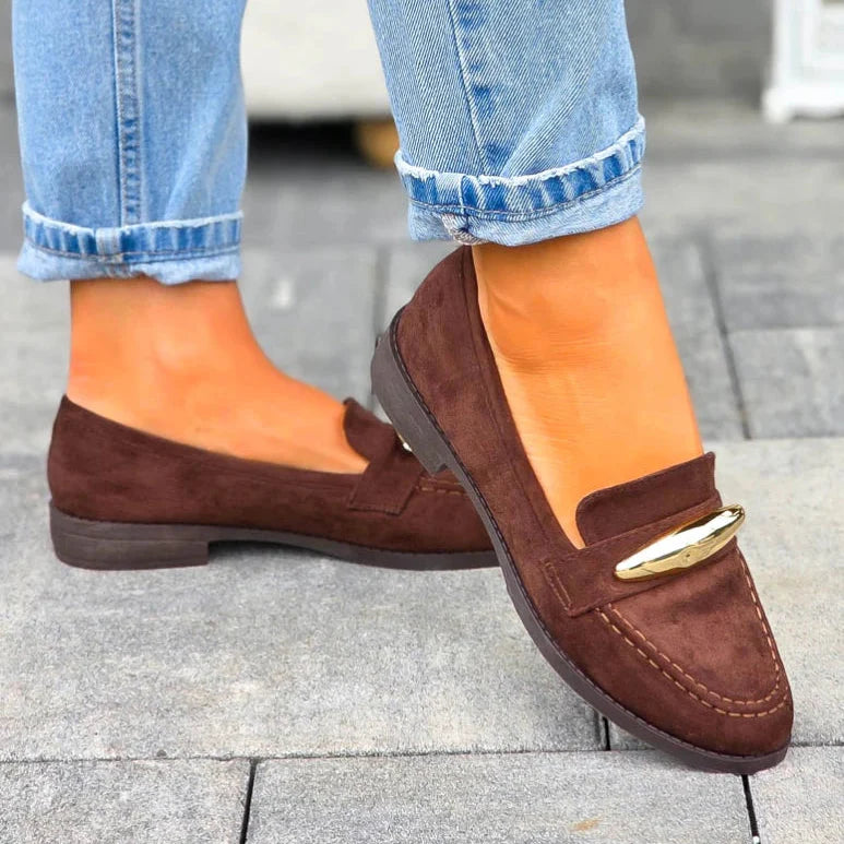 Mocassins avec accessoires doré - Kaki - taille 39 - vue 10