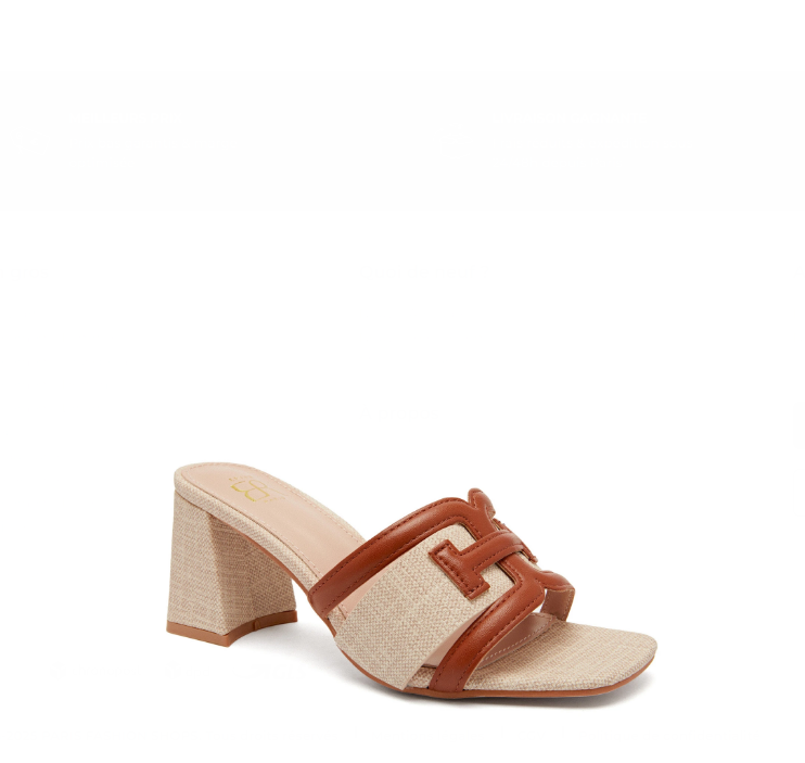 Sandale élégantes à talon épais avec bride tissée et détail beige - Beige - taille 41 - vue 18