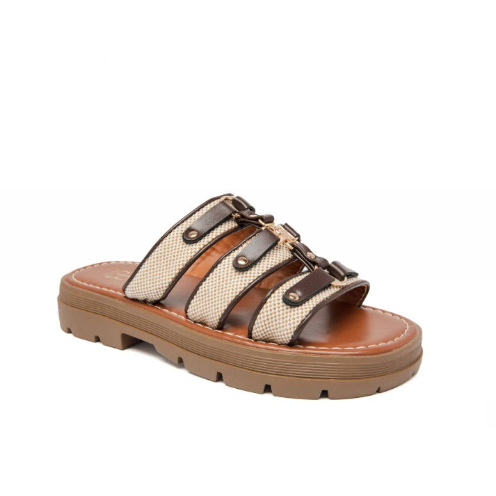 sandales plates pour femme avec brides - Marron - taille 36 - vue 7