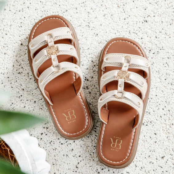 sandales plates pour femme avec brides - Marron - taille 37 - vue 8