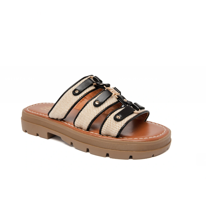 sandales plates pour femme avec brides - Marron - taille 38 - vue 9