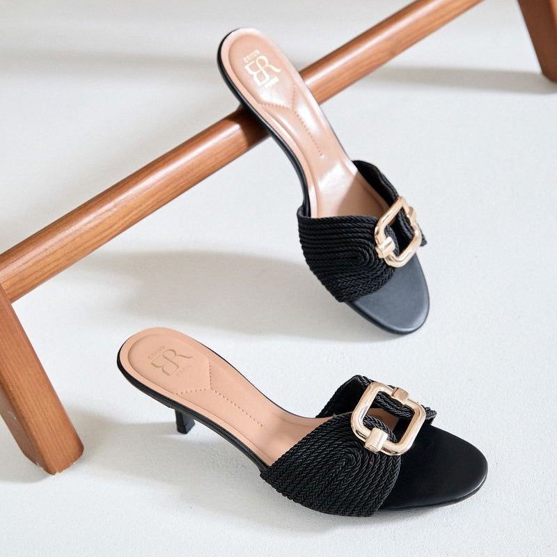 Sandale femme à talon bas - Noir - taille 38 - vue 3
