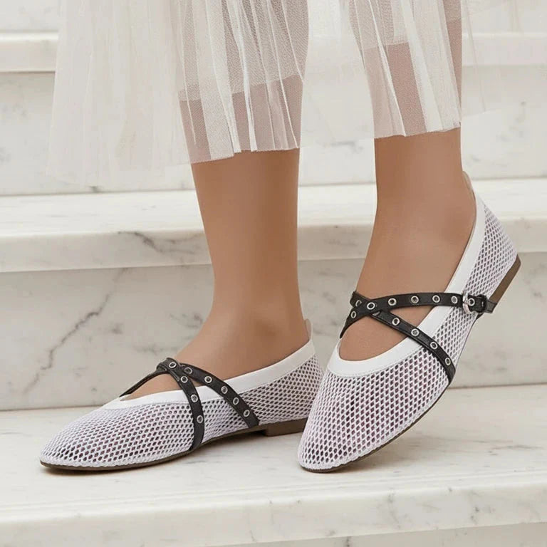 Ballerines en maille avec brides - Noir - taille 41 - vue 6