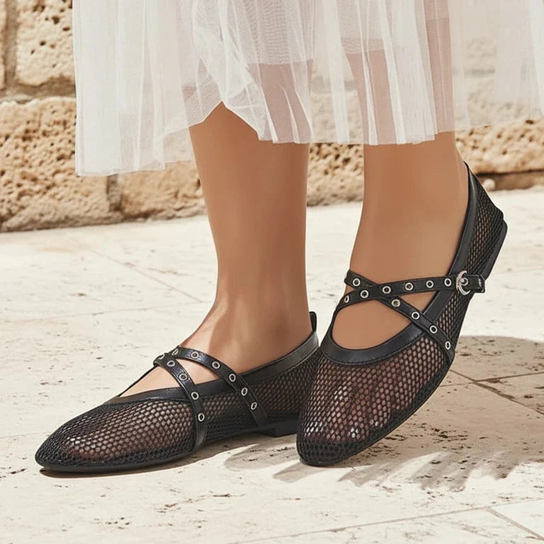 Ballerines en maille avec brides - Blanc - taille 39 - vue 16