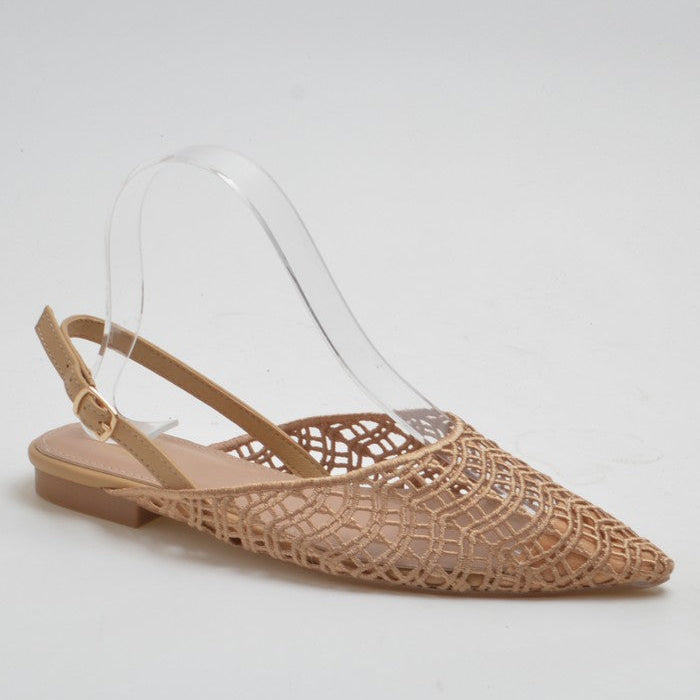 Ballerine slingback à bout pointu - Camel - taille 37 - vue 14