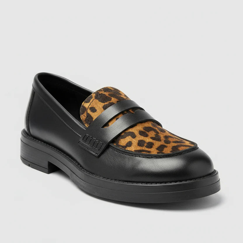 Mocassins Citadins à Empiècement Animalier - Beige Serpent - taille 36 - vue 7