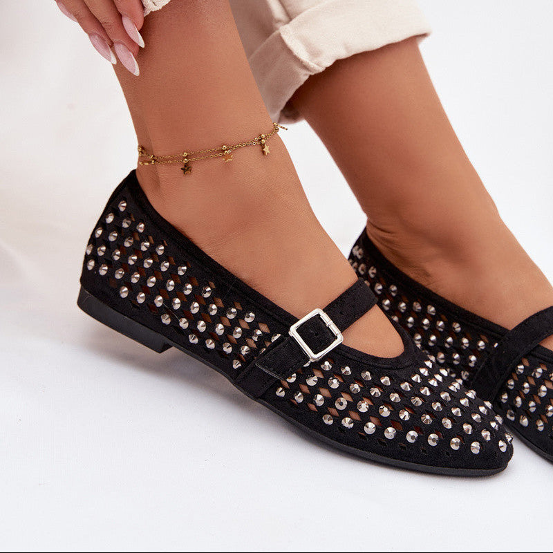Ballerines à Studs Argentés - Kaki - taille 37 - vue 8