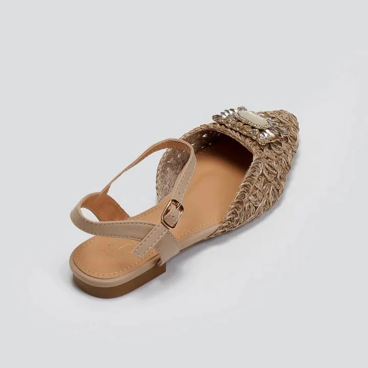 Ballerines Tressées avec Bride et Ornement - Taupe - taille 38 - vue 15