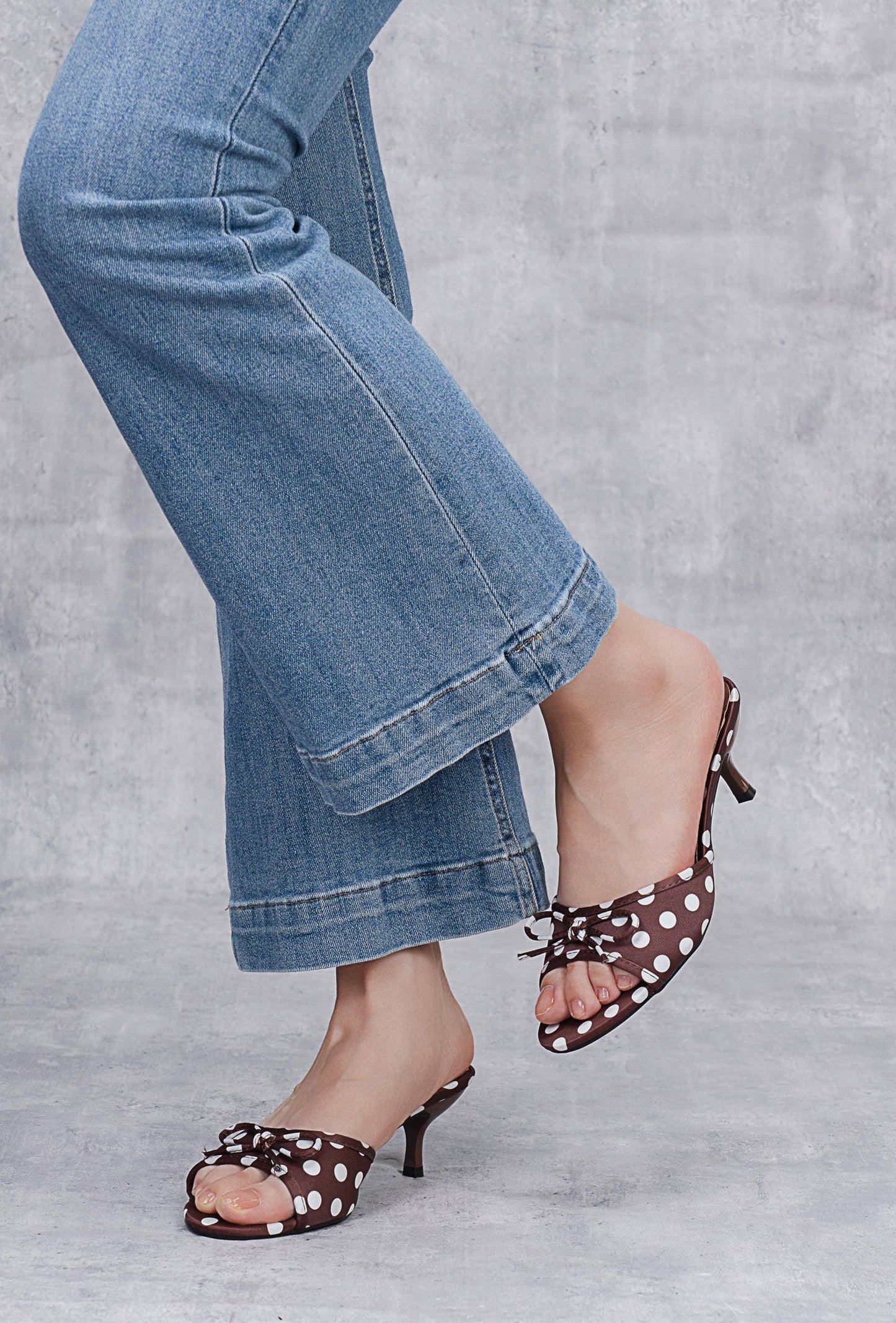Sandales talons avec petit nœud - Noir - taille 40 - vue 5