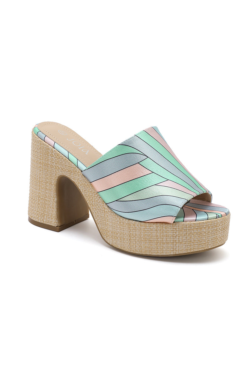 Sandale talon à plateforme en paille - Rose - taille 37 - vue 8