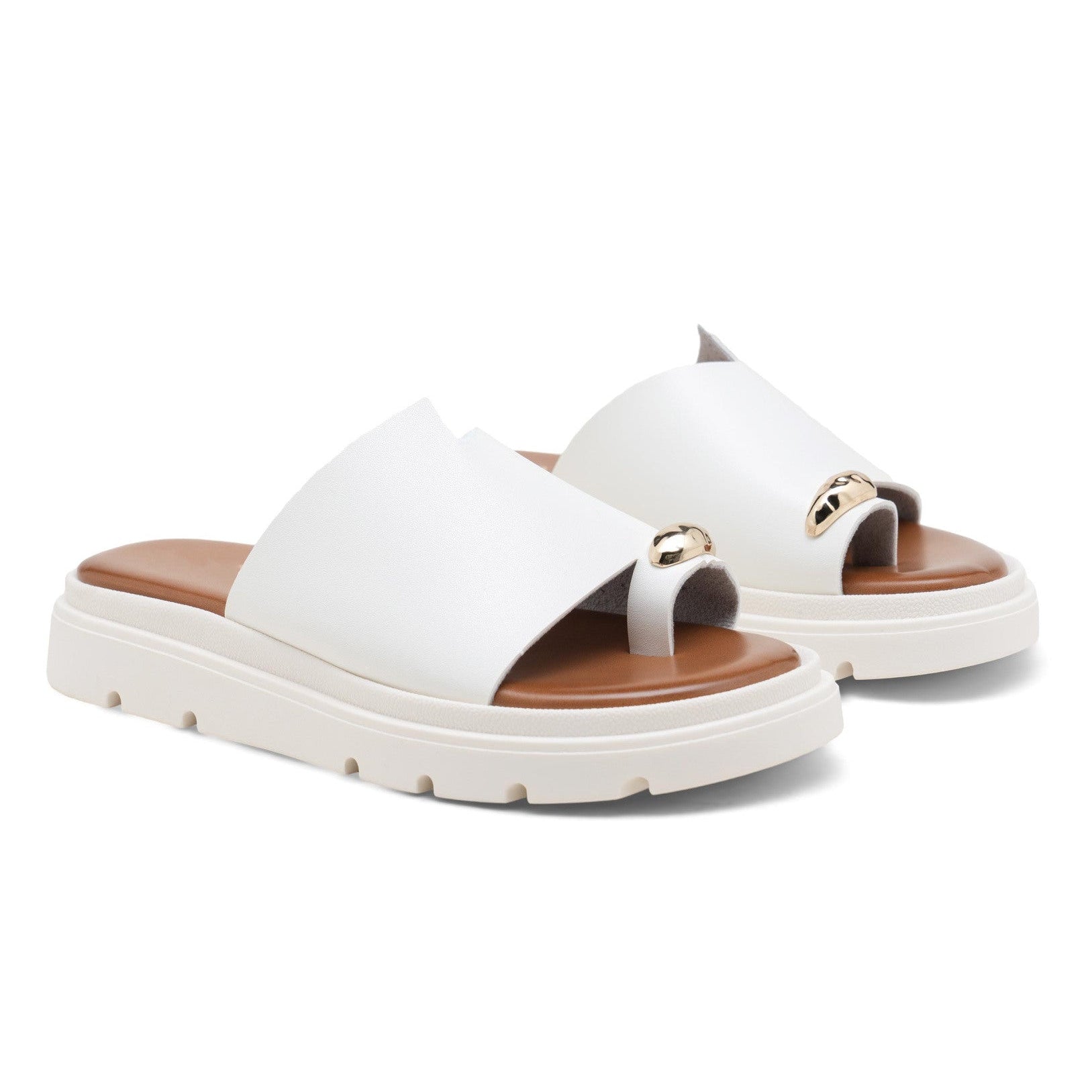 Sandale minimalistes à semelle épaisse et détail bijou - Noir - taille 37 - vue 2