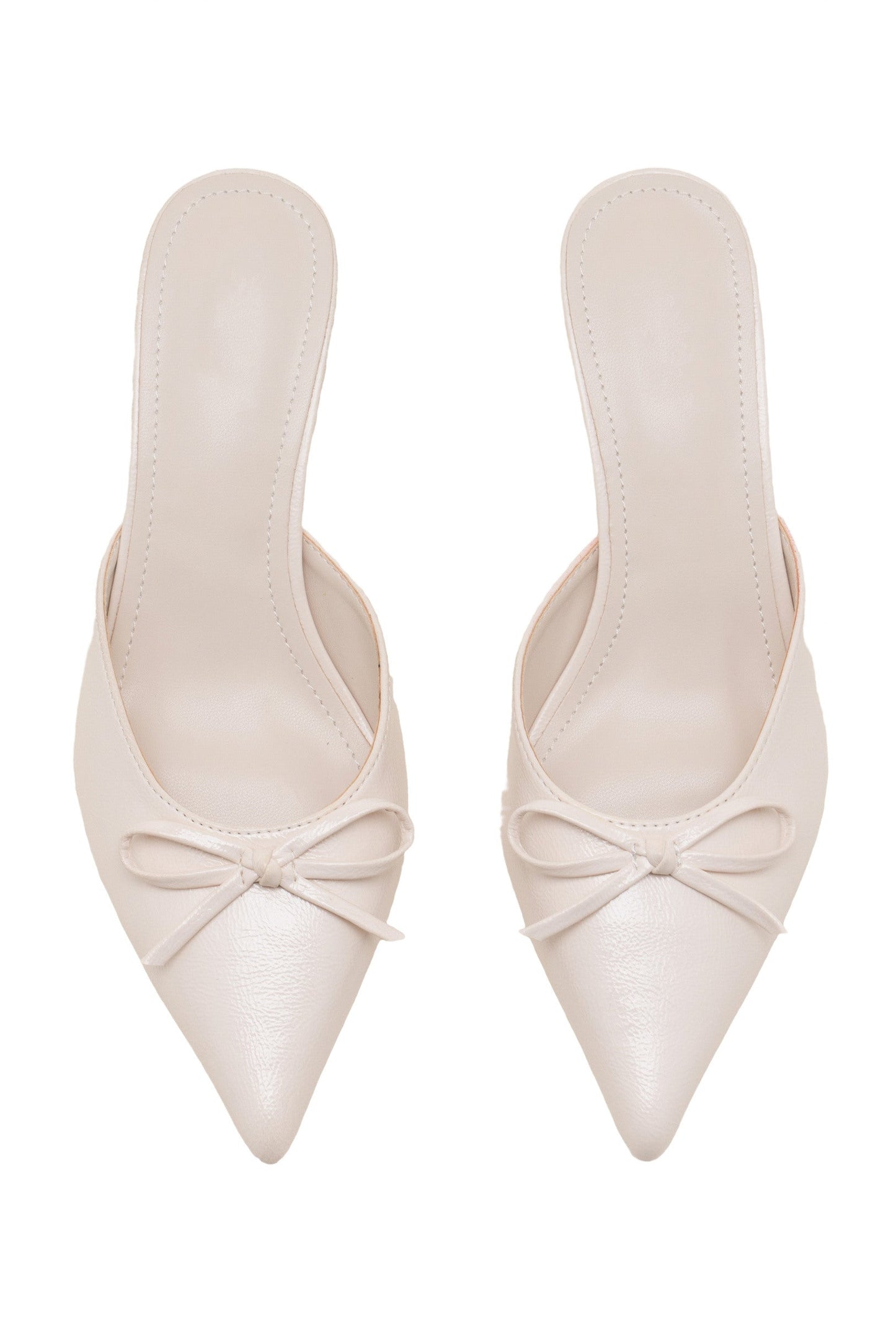 Babouch Pointues à Petit Talon et Nœud - Nude - taille 41 - vue 12