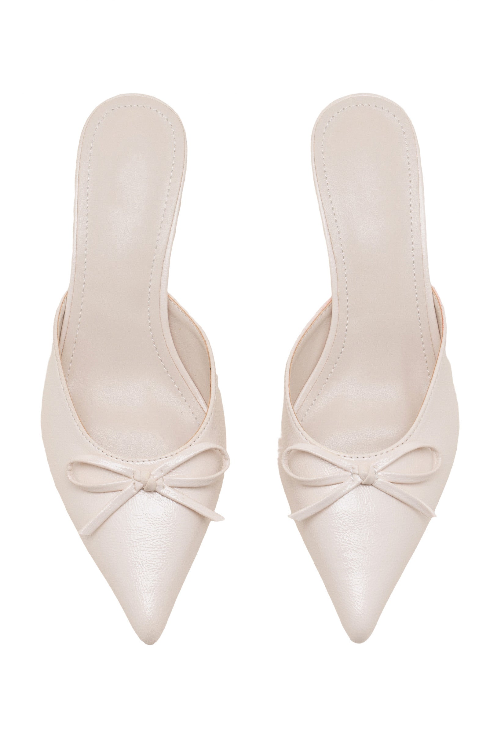 Babouch Pointues à Petit Talon et Nœud - Nude - taille 41 - vue 12