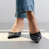Babouch Pointues à Petit Talon et Nœud - Noir - taille 40 - vue 5
