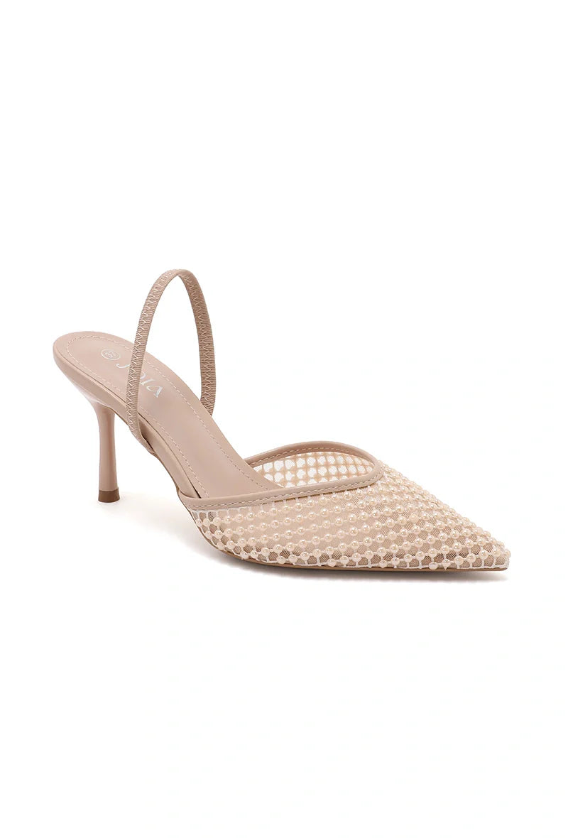 Escarpins élégante et détails perles - Nude - taille 36 - vue 7
