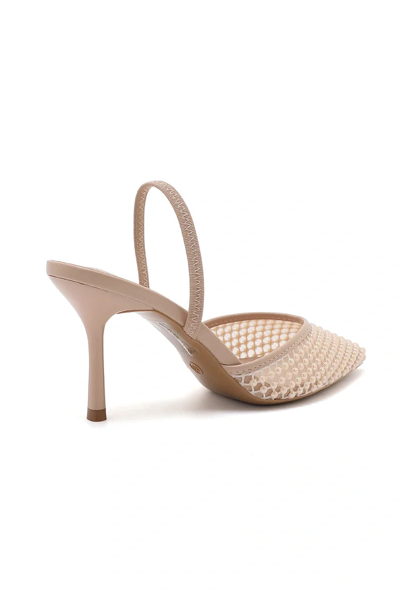 Escarpins élégante et détails perles - Beige - taille 37 - vue 14