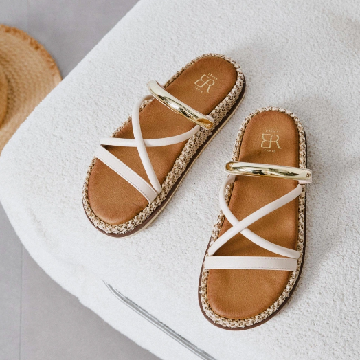 Sandales femme plates à brides fines croisées - Marron - taille 38 - vue 21