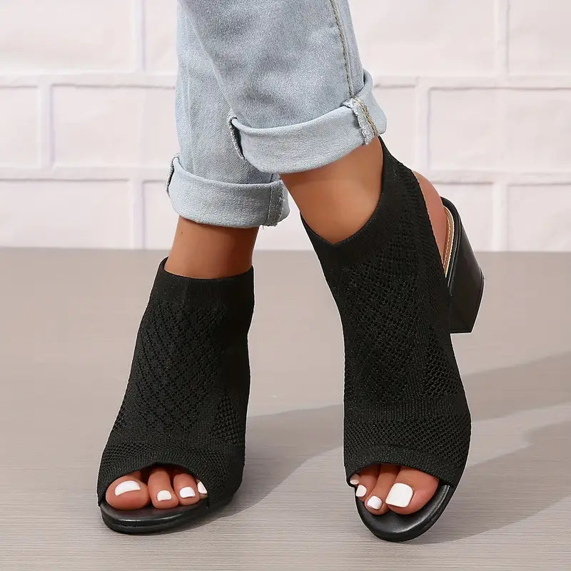 Sandales à Talons en Tissu confortable - overdope