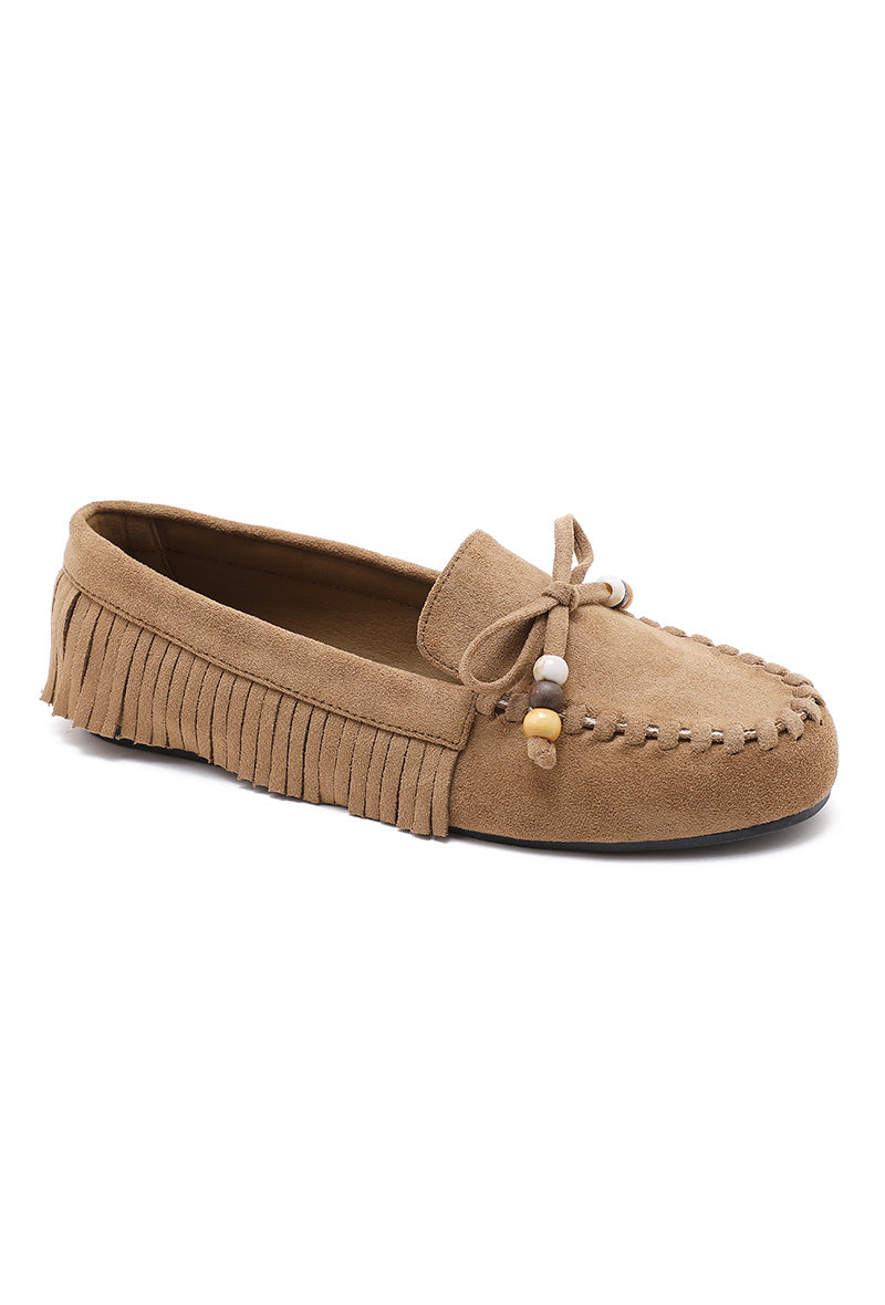 Mocassin à franges et noeud décoratif - Noir - taille 40 - vue 5