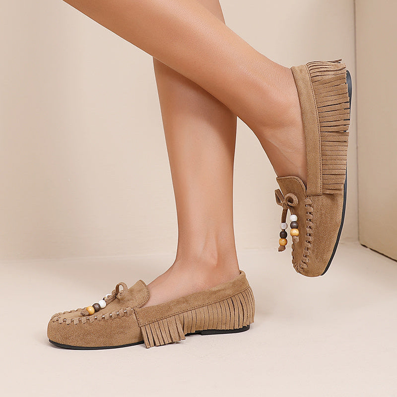 Mocassin à franges et noeud décoratif - Noir - taille 39 - vue 4