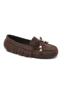 Mocassin à franges et noeud décoratif - Kaki - taille 40 - vue 11