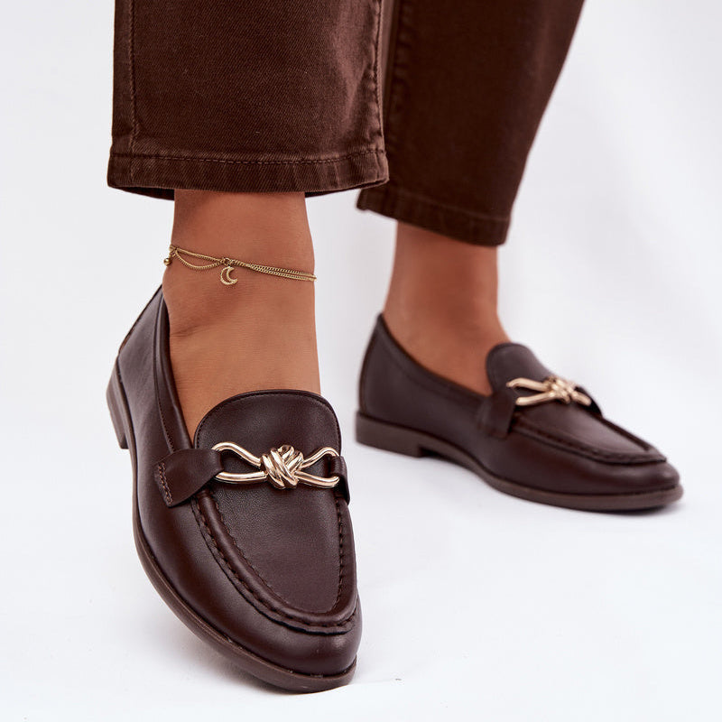 Mocassins Élégants à Mors Doré - Marron - taille 41