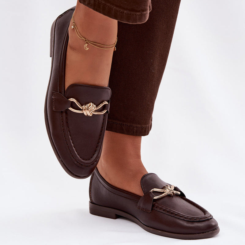 Mocassins Élégants à Mors Doré - Marron - taille 41