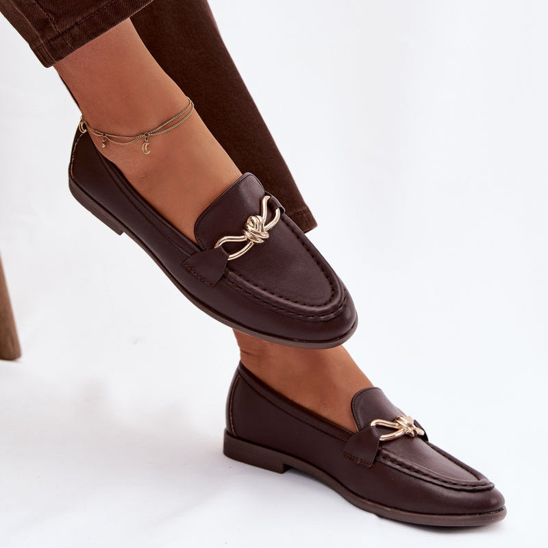 Mocassins Élégants à Mors Doré - Marron - taille 41