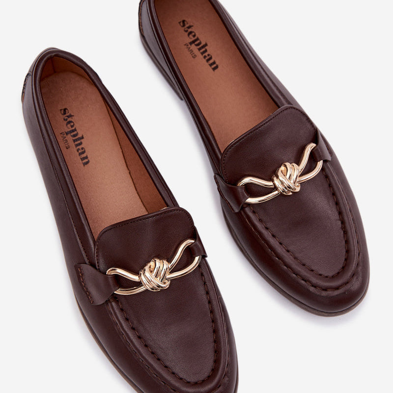 Mocassins Élégants à Mors Doré - Marron - taille 41