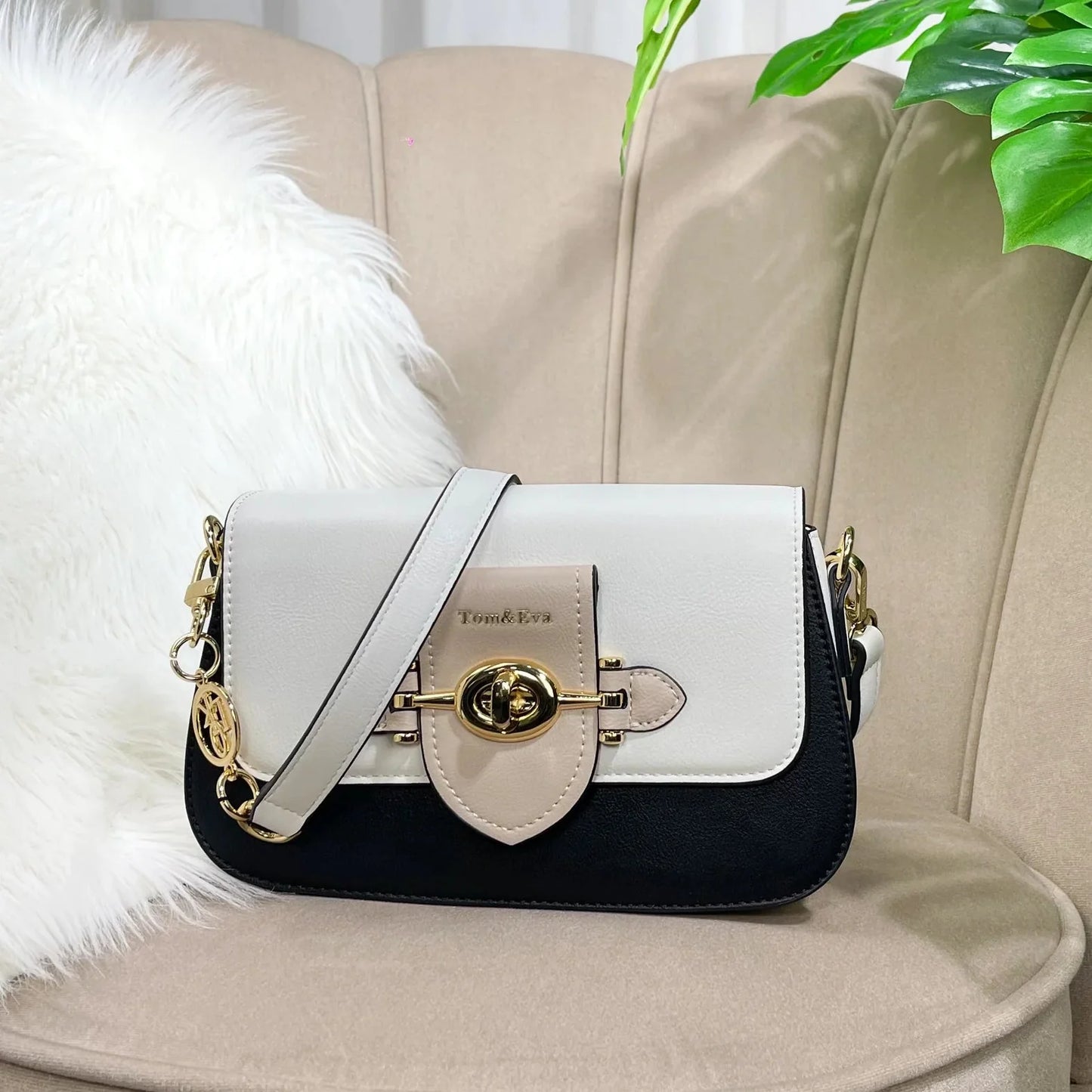 Sac à main en simili cuir - Beige