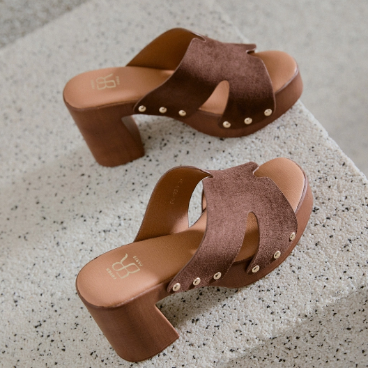 Sandale en suédine à talons carrés - Noir - taille 39 - vue 4