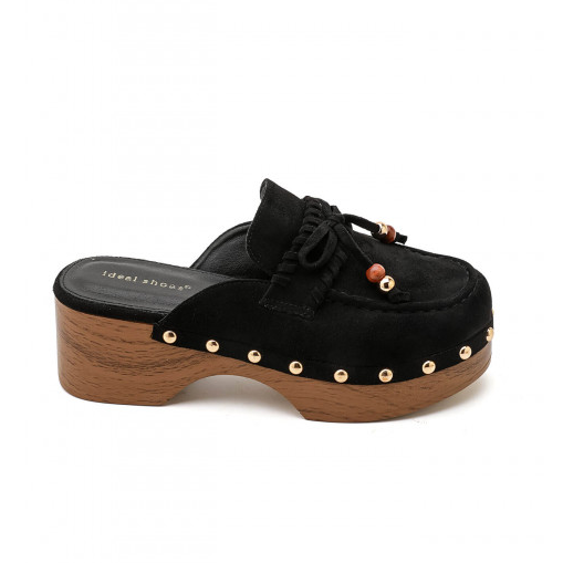 Mules Sabots Style Loafer en Daim - Noir - taille 41 - vue 6