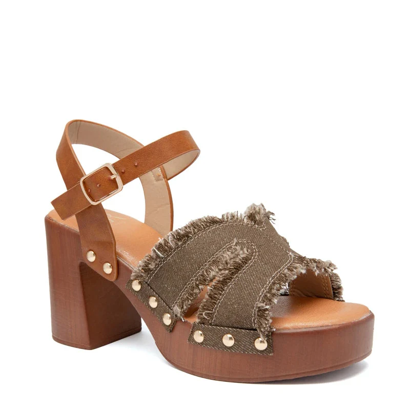 Sandales à talon large et stable - Jeans - taille 37 - vue 8