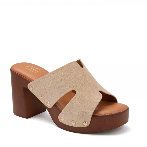 Sandale en suédine à talons carrés - Beige - taille 38 - vue 15