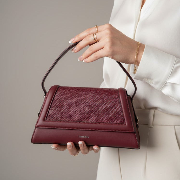 Ensemble Élégance Sac & Sandales talon - Bordeaux - taille 36 - vue 7