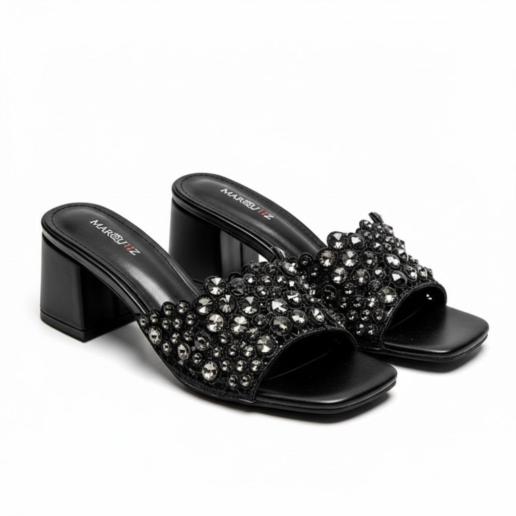 Ensemble d'Exception : Pochette de Gala & Mules Bijoux - Noir - taille 38 - vue 3