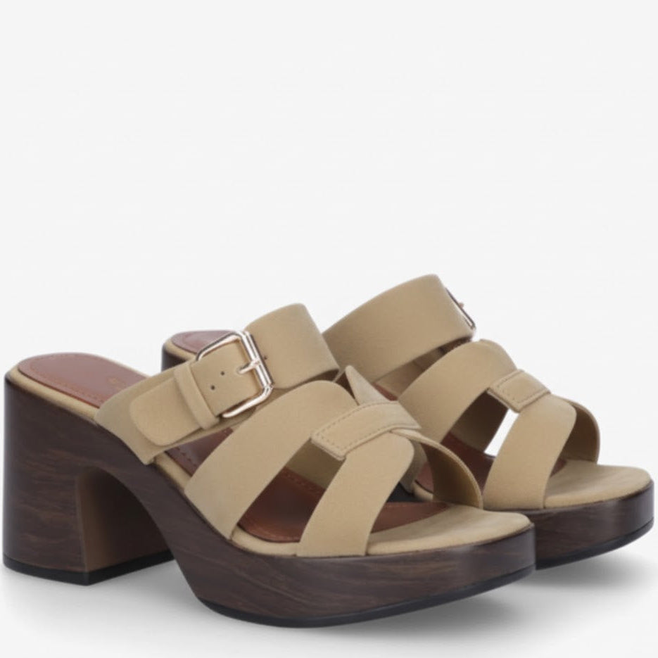 Sandale à talon et plateforme ajourées - Kaki - taille 40 - vue 23