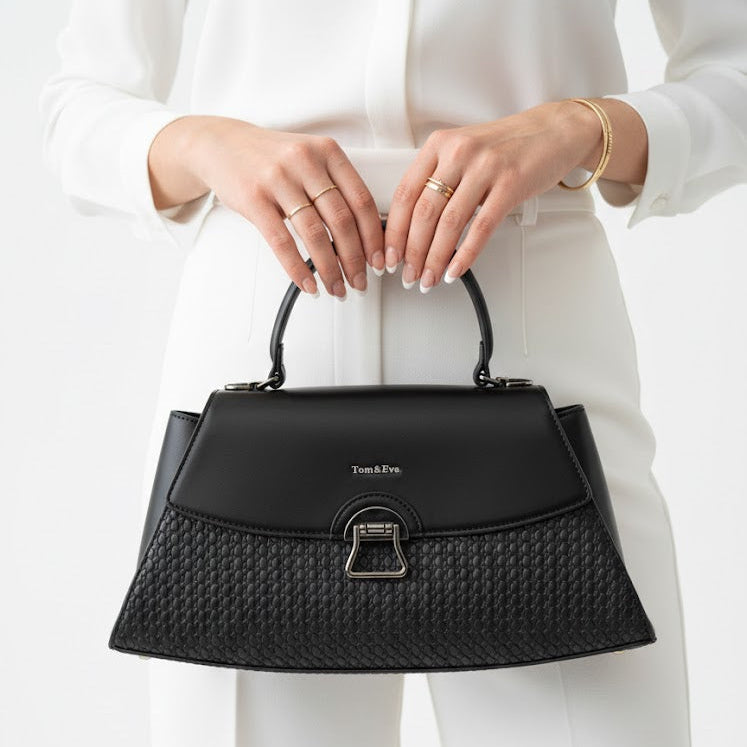 L'Élégance Sac à Main & Sandales Compensées - Noir - taille 37 - vue 2