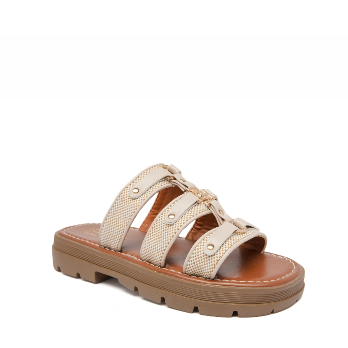 sandales plates pour femme avec brides - Camel - taille 38 - vue 15