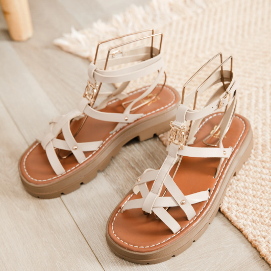 Sandales femme à brides multiples - Beige - taille 41 - vue 18